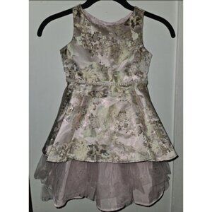 SWEET HEART ROSE Blush Brocade Layers of Tulle Sleeveless Dress Girls Size 5